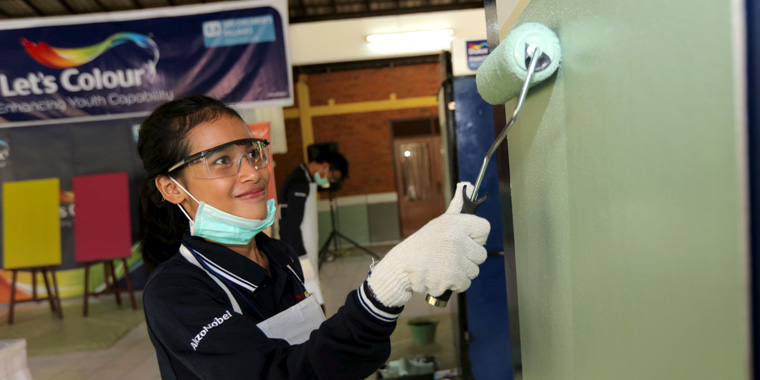 A participant in an AkzoNobel training. Photo: AkzoNobel.